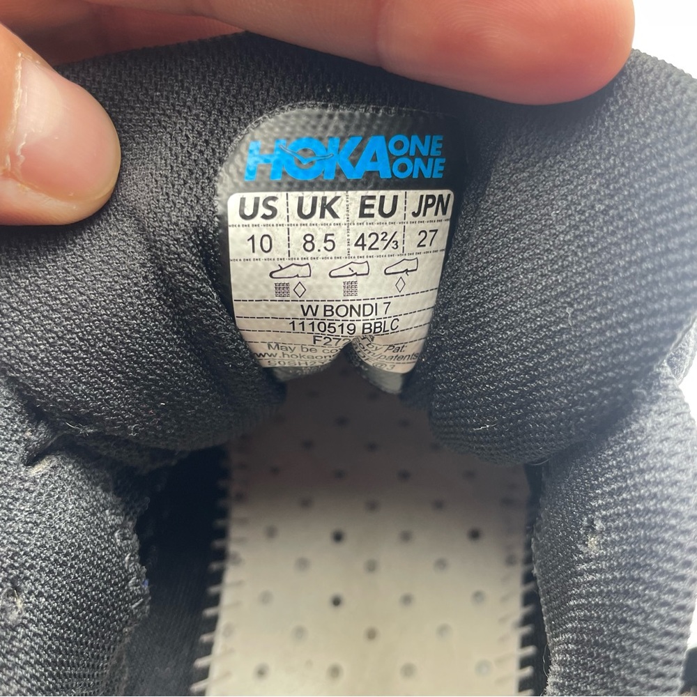 Hoka One One Black Athletic Shoes with Cushioned Sole and Breathable Mesh - Picture 9 of 10